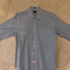 J. Crew Navy and White Checkered Button Down Shirt